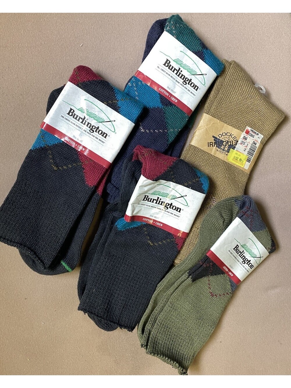 VTG Lot of Mens Socks Burlington Dockers Sensation Dress Casual Sport USA Made